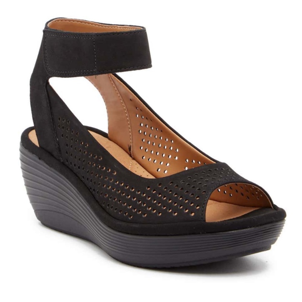 Clarks leather wedge sandal